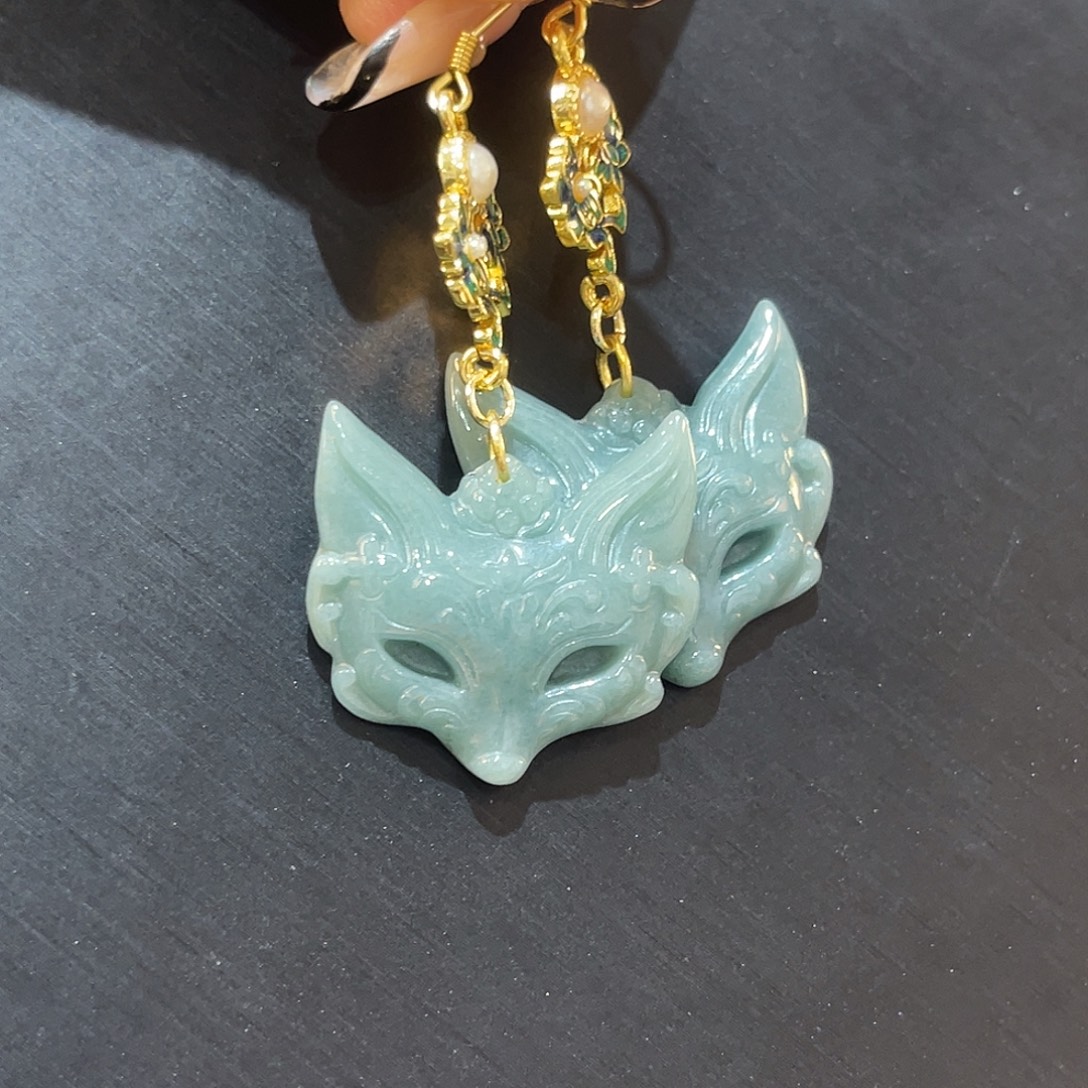 翡翠未镶嵌耳饰面具