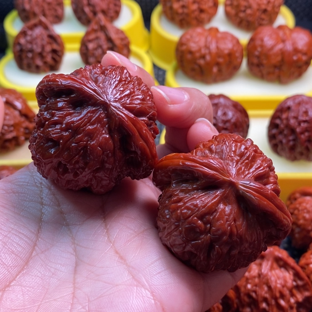 把件文玩核桃白狮子