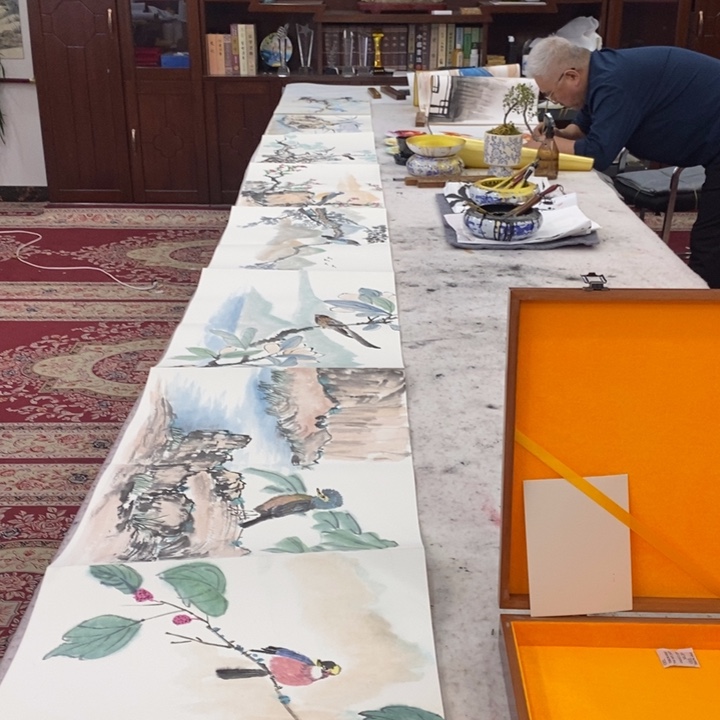 书法豆树隶精品册页花鸟