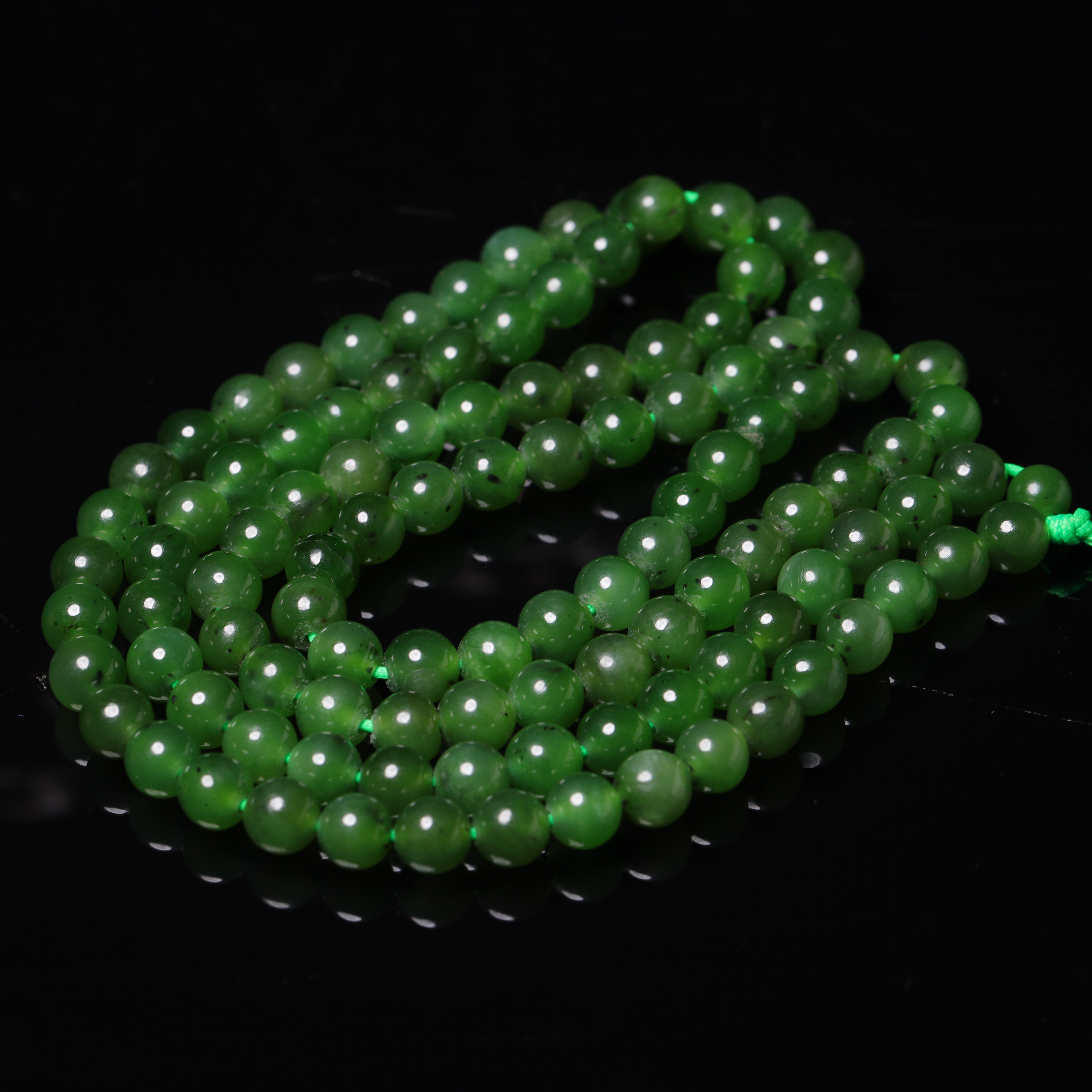 清代和田玉碧玉项链