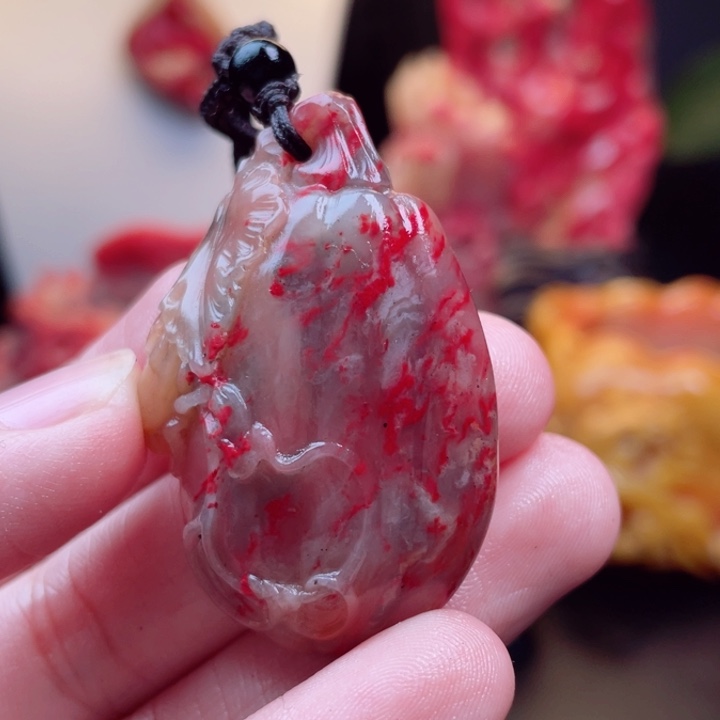 巴林鸡血石满满血