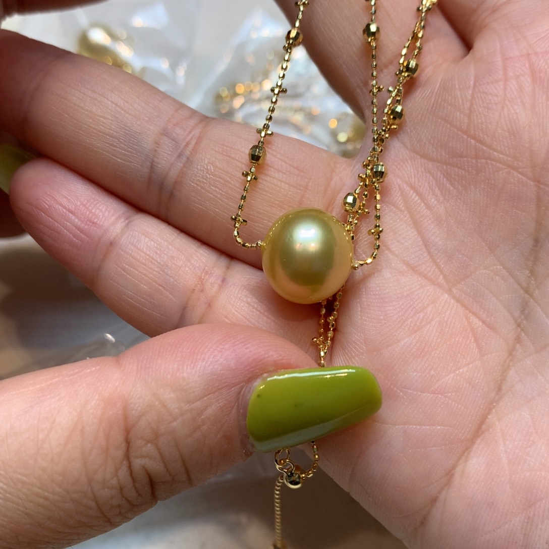 海水珍珠银S925镶嵌颈饰