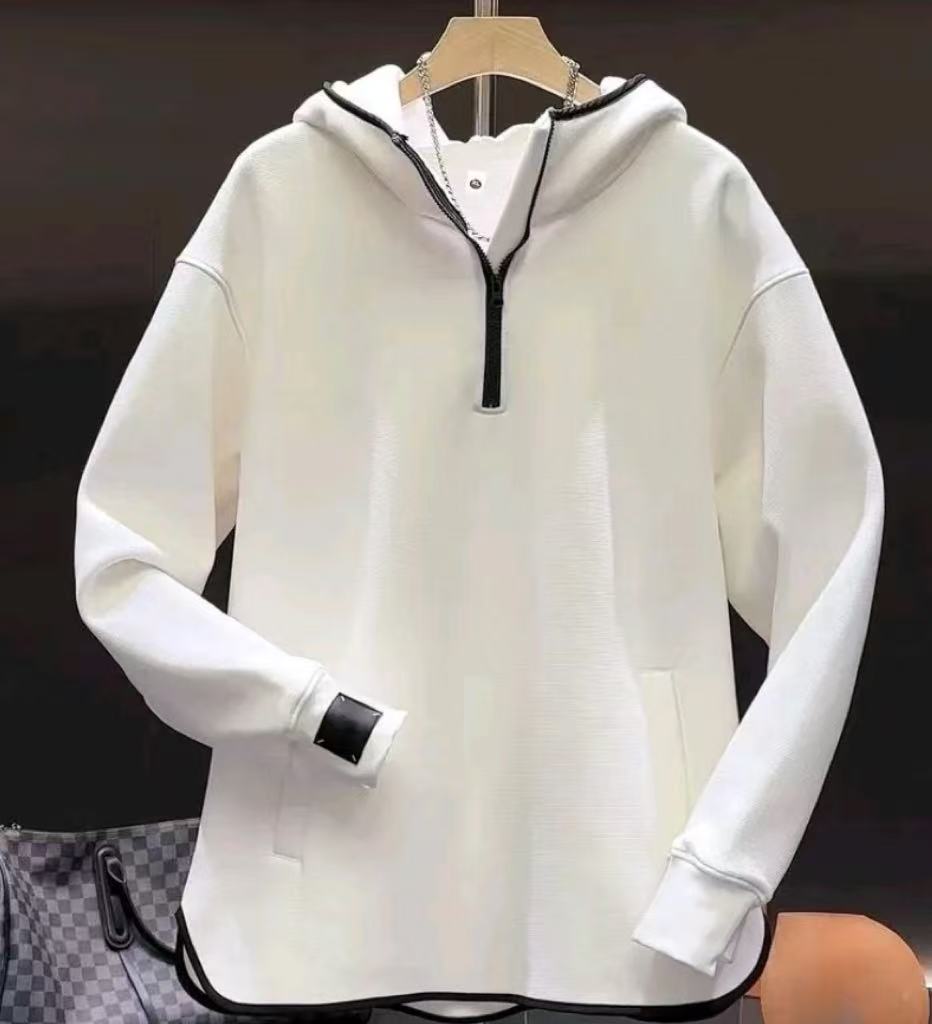 秋冬连帽半拉链卫衣