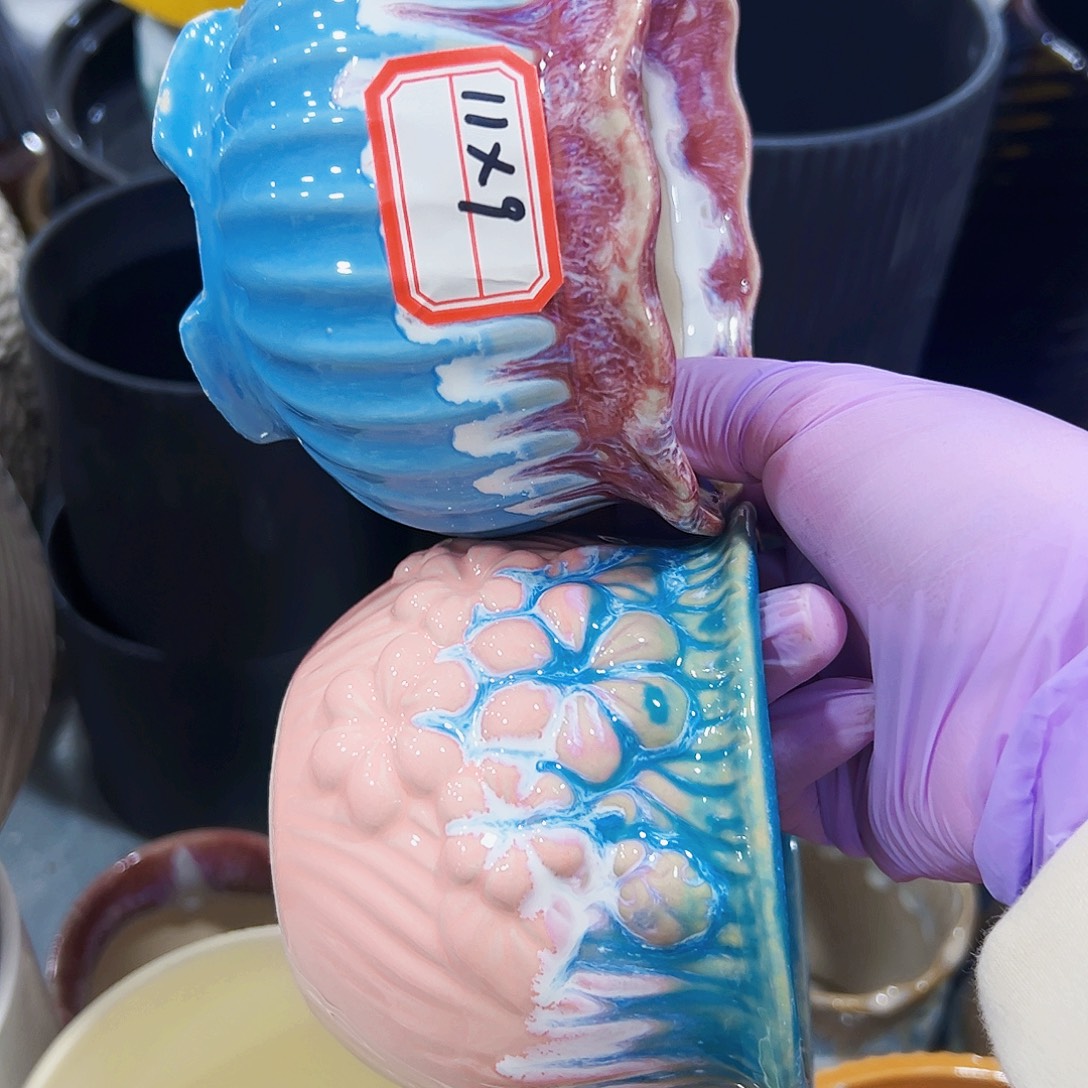 有孔外贸尾单陶瓷花盆凑单10米包邮