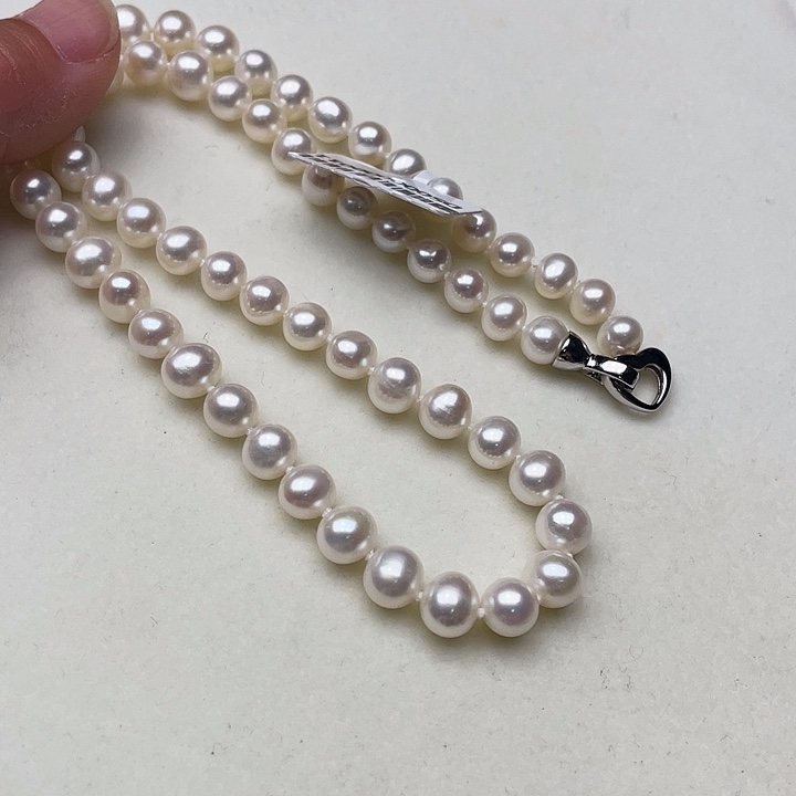 淡水珍珠未镶嵌颈饰卡7➕极光白炫彩