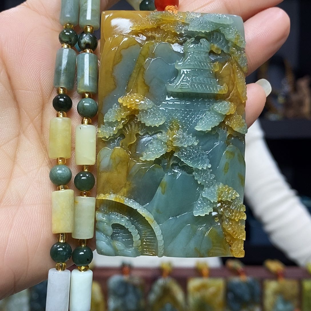 未镶嵌岫玉挂件吊坠