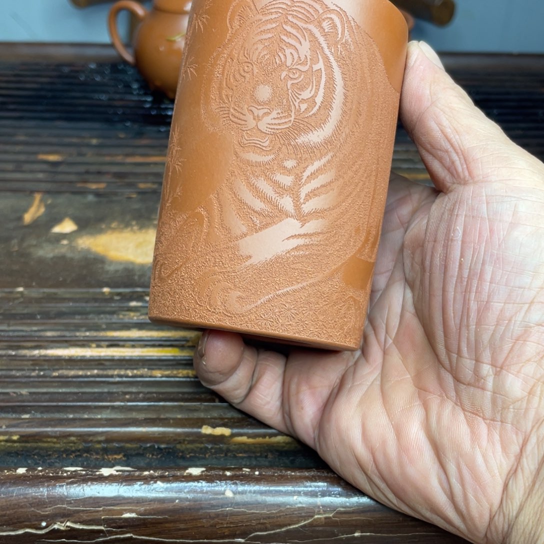 茶杯紫砂原矿赵庄朱泥直筒杯240cc