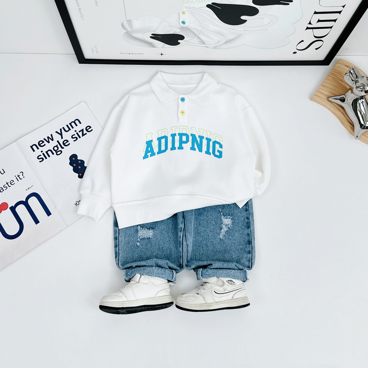 儿童POLO衫长袖卫衣2025新款秋装男童洋气 HZ25137 悠悠童话童装