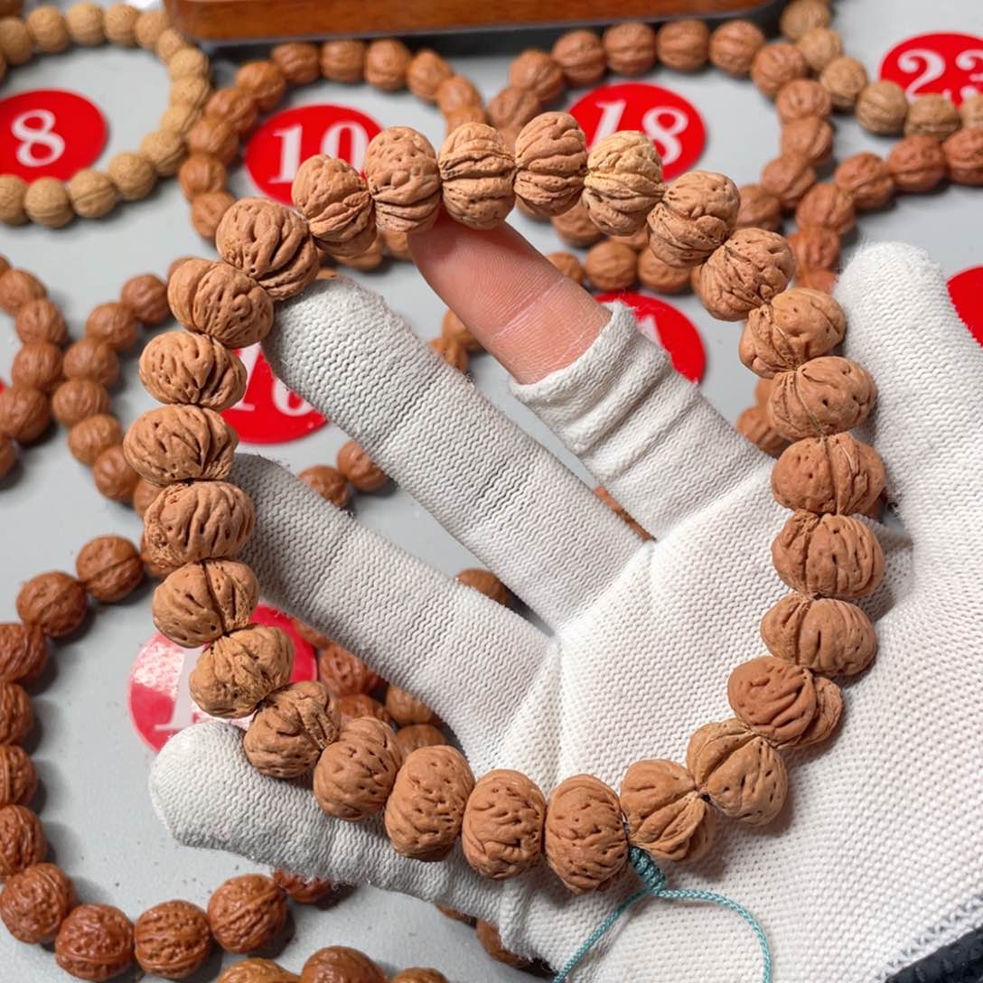 文玩核桃手串高端粉丝小蟠桃15mm