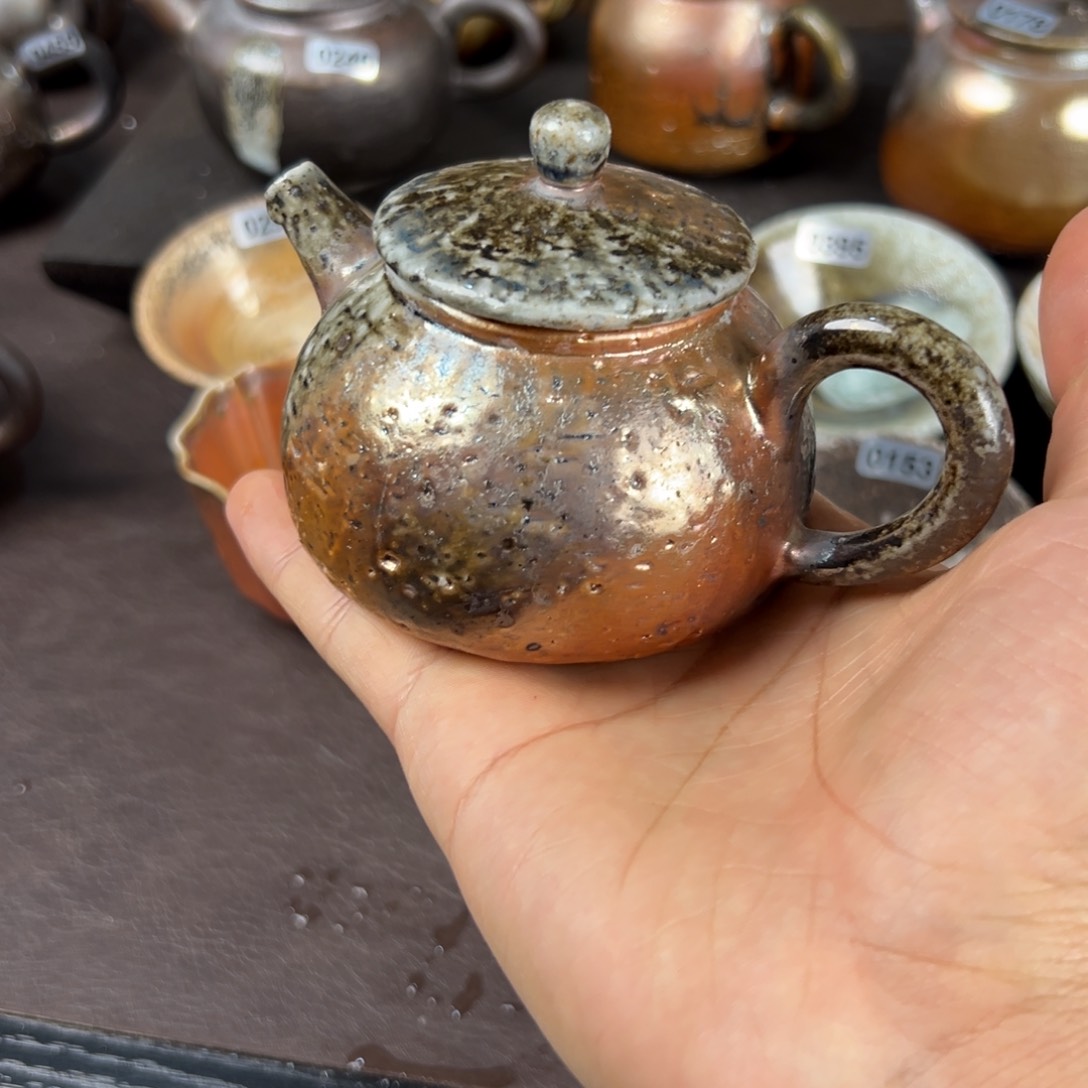 杯柴烧茶器主人壶 瑕。漏水 裂