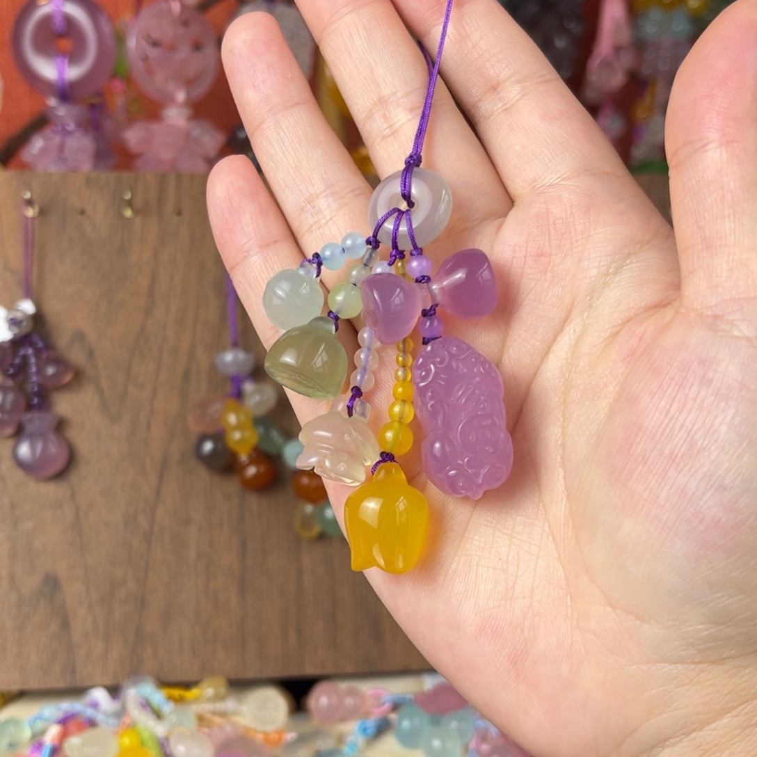 彩色多宝貔貅手机链