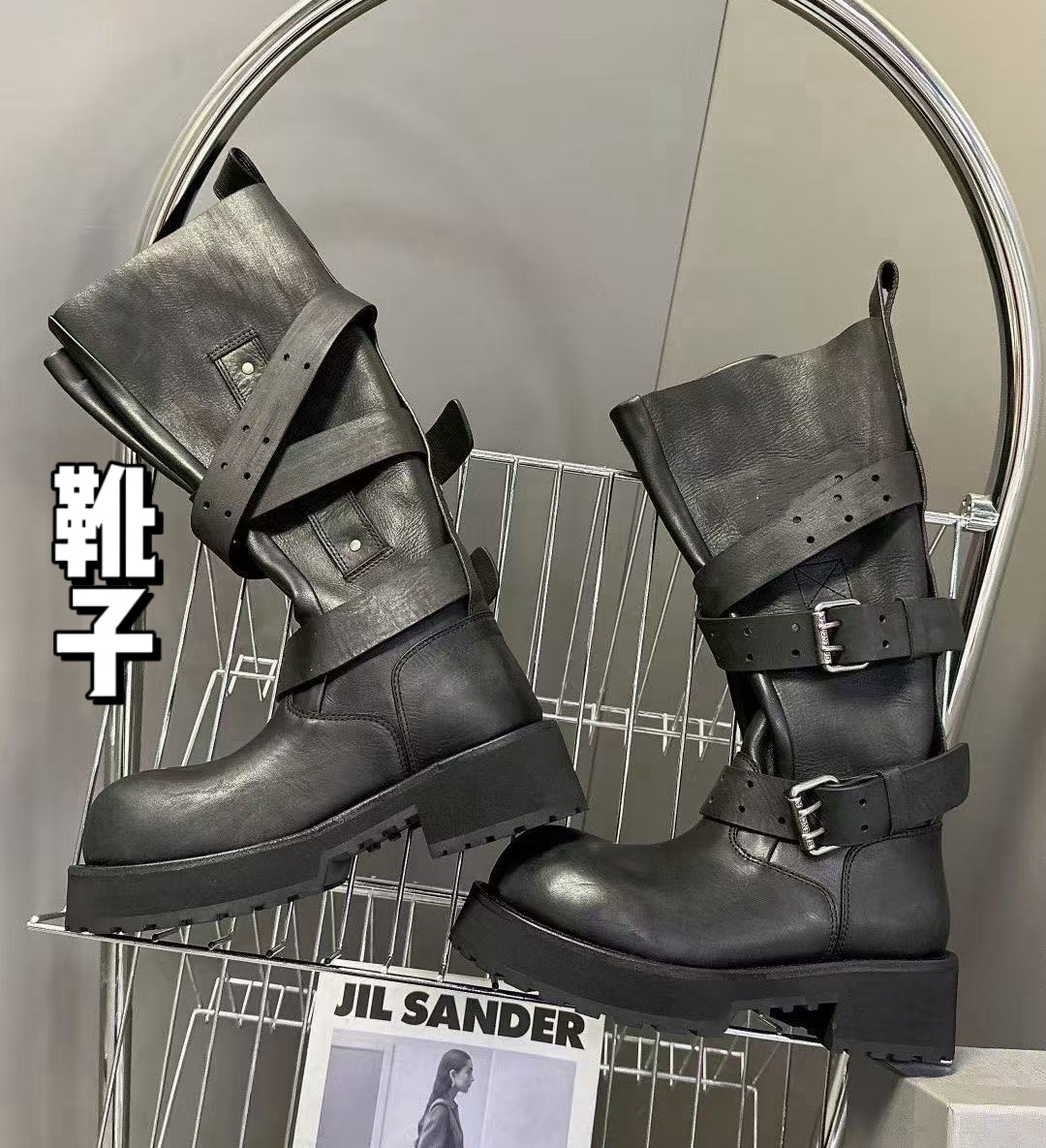 MXFITE潮店秋冬新款潮酷款筒厚底圆头长靴靴子（SH301）