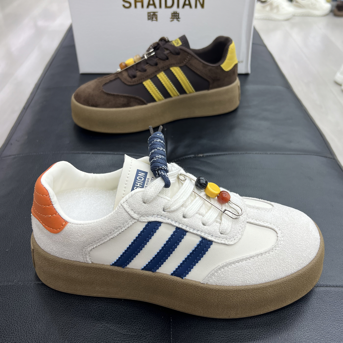 学生秋季德训鞋板鞋中跟运动风浅口时尚休闲鞋软底潮流失序混搭风