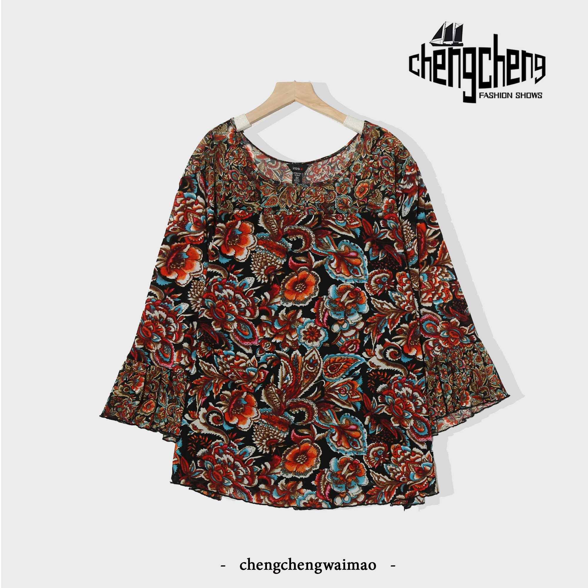 花边袖设计感后收腰个性夏女士时尚潮流休闲百搭时尚T恤上衣H701