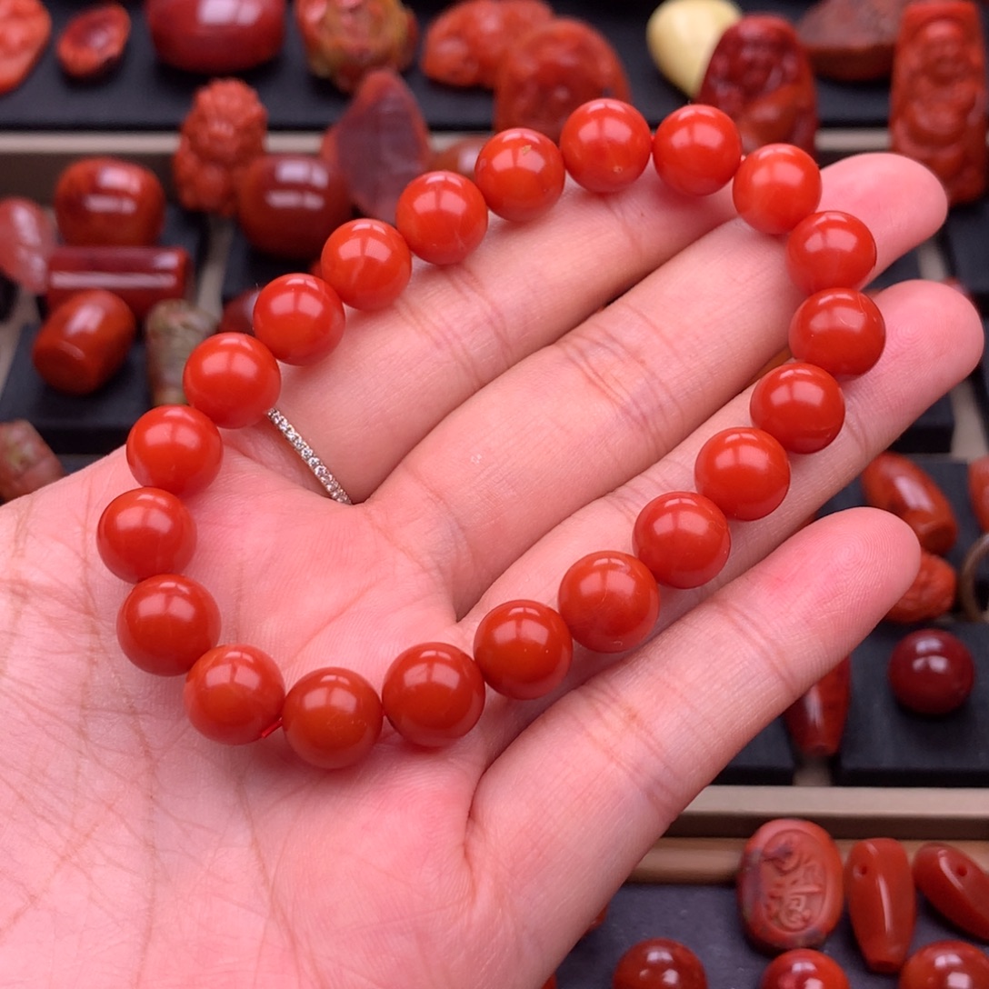 南红玛瑙未镶嵌保山货头手串10mm