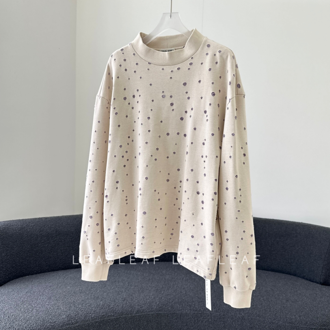 CPLUS SERIES 撞色破洞宽松卫衣 LEAFLEAF设计师品牌