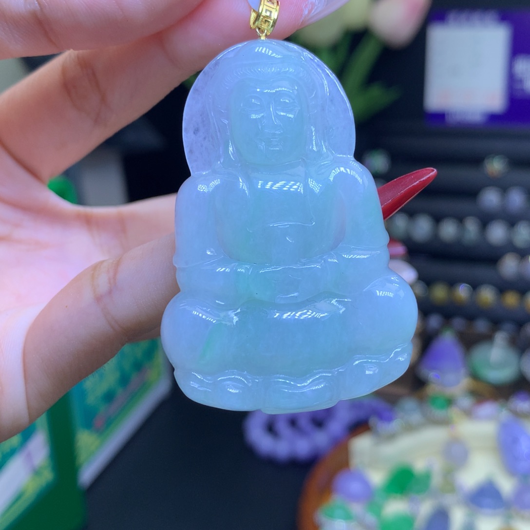 翡翠颈饰18K金镶嵌天然