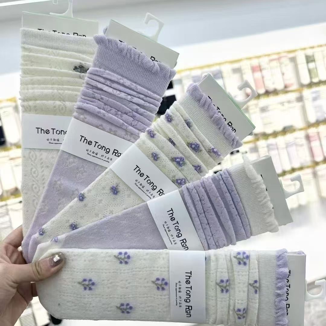  堆堆袜 百搭 棉袜 甜美 舒适 洛丽塔圆头鞋 中筒柔软亲肤