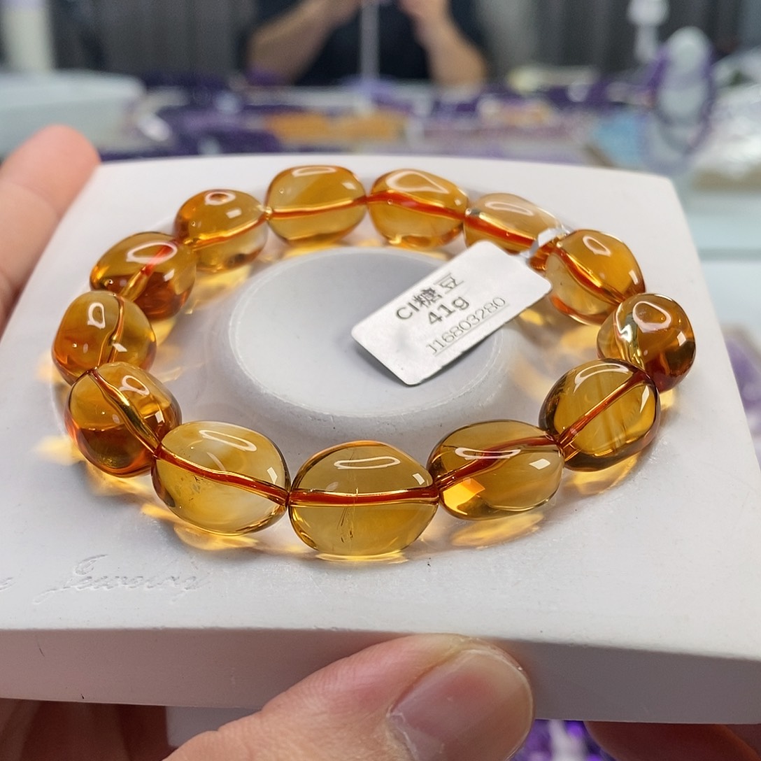 未镶嵌手串黄晶巴西糖豆