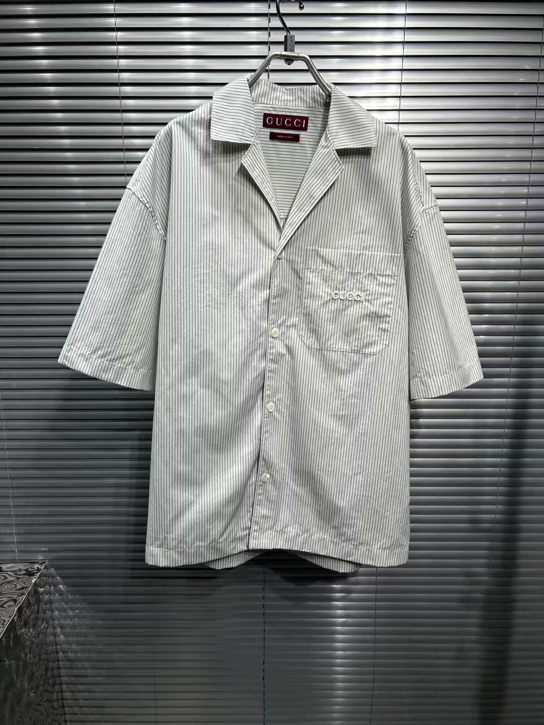 全新未使用 GUCCI/古驰 25ss 白色短文短袖衬衫44码