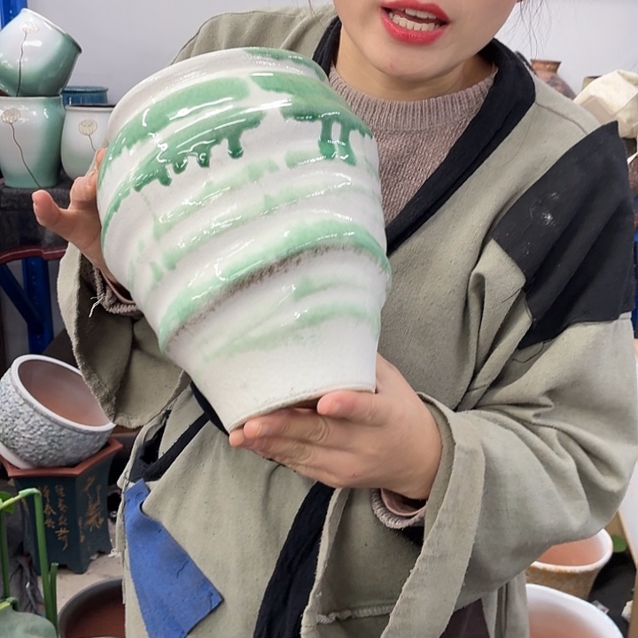 14×21 -粗陶花盆有孔-买买买