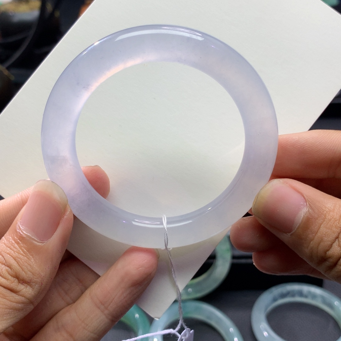 翡翠未镶嵌手镯圆条53圈