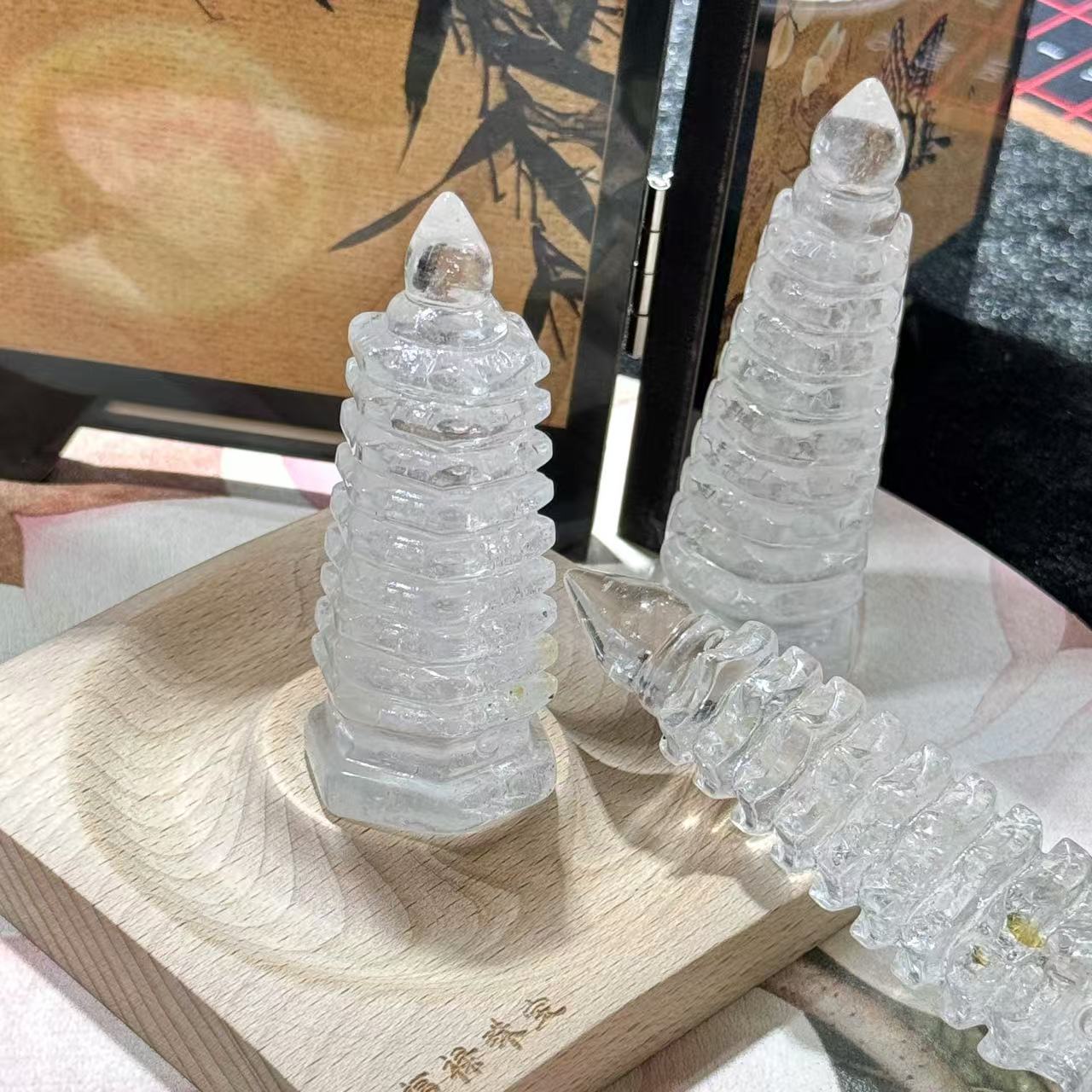 【元福禄】九层文昌塔纯手工雕刻桌面摆件