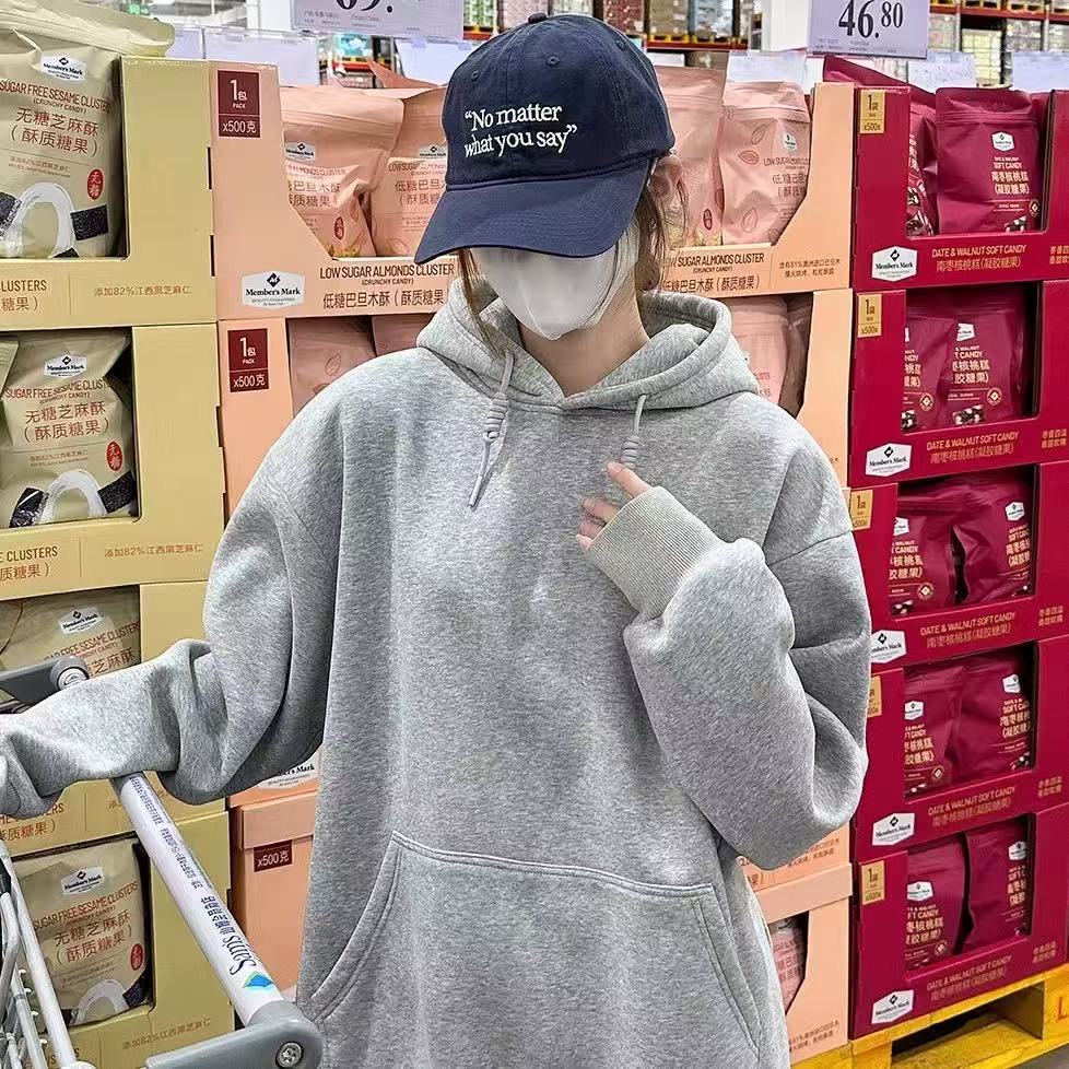 【B101-150】潮牌重磅连帽圆领男女春秋季新款潮牌宽松百搭情侣上衣