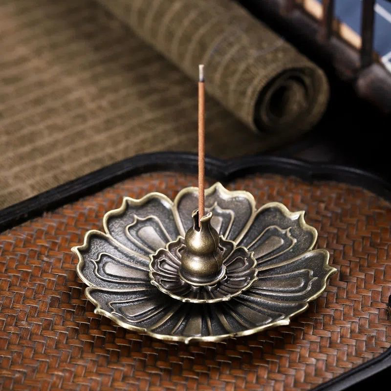 【古铜色】莲花香插 线香盘香通用型