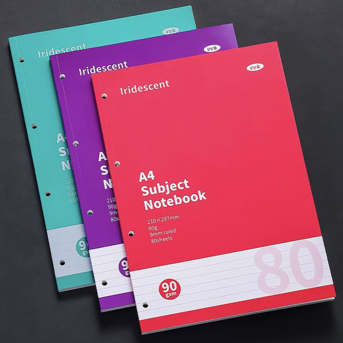 英瑞克inrik炫彩之梦A4学科本横线/方格本胶装打孔