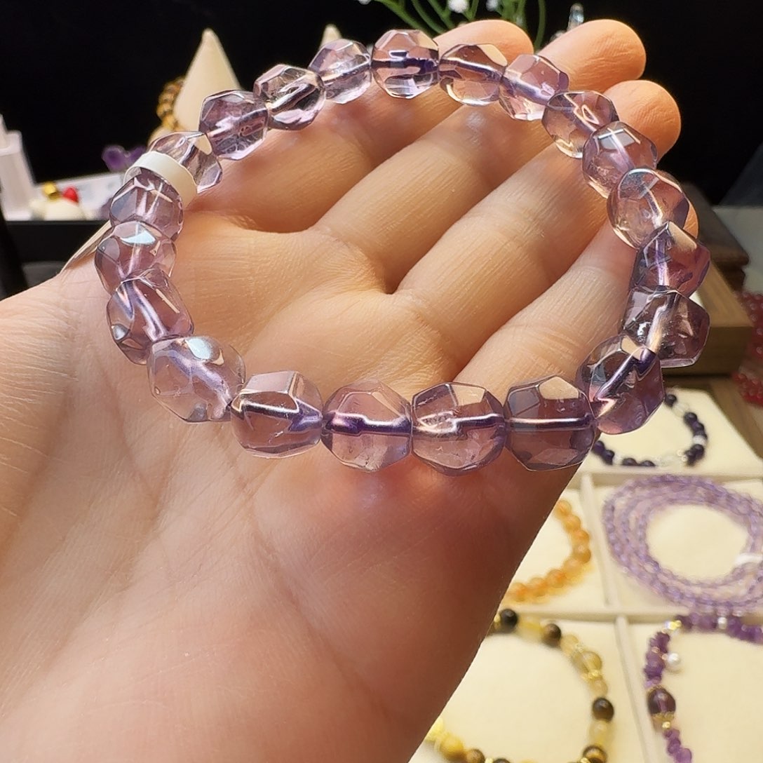 水晶手链未镶嵌孤品 紫水晶随行