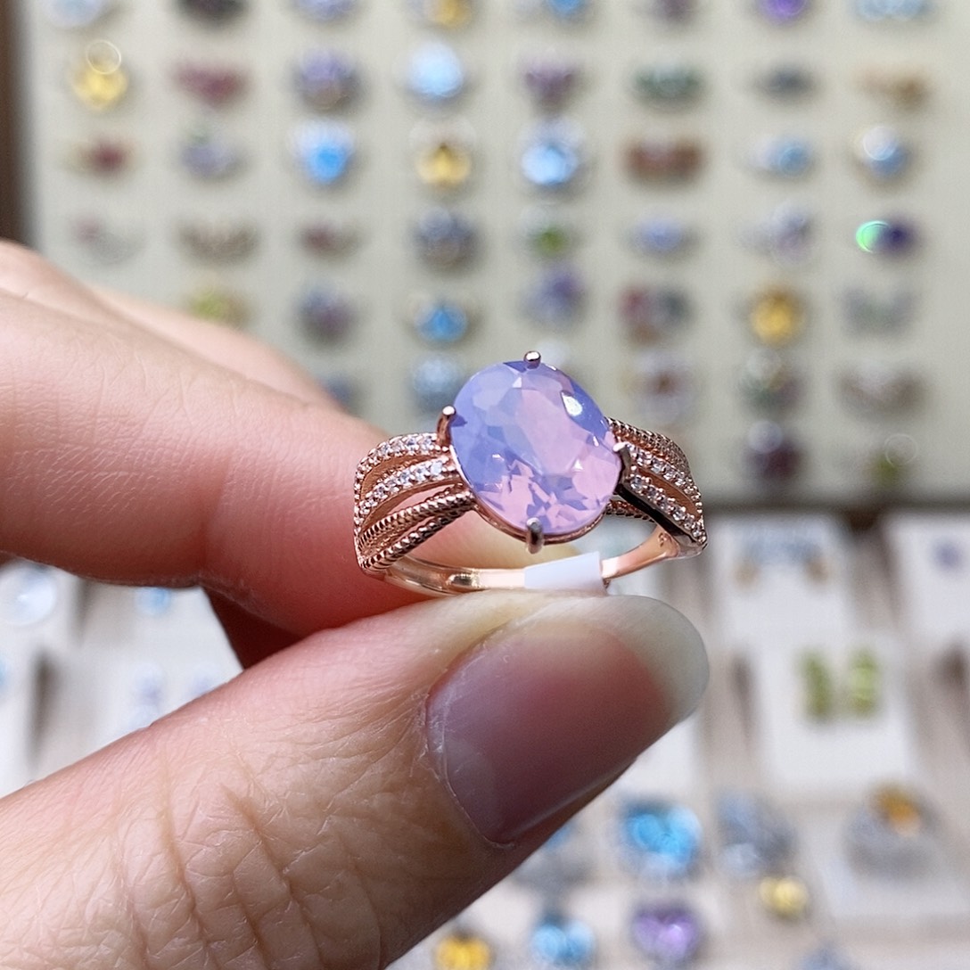 水晶戒指银S925镶嵌需要证书备注