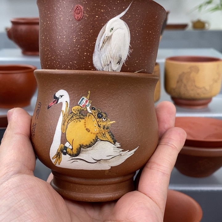 紫砂茶杯浅***i宜兴紫砂主人杯