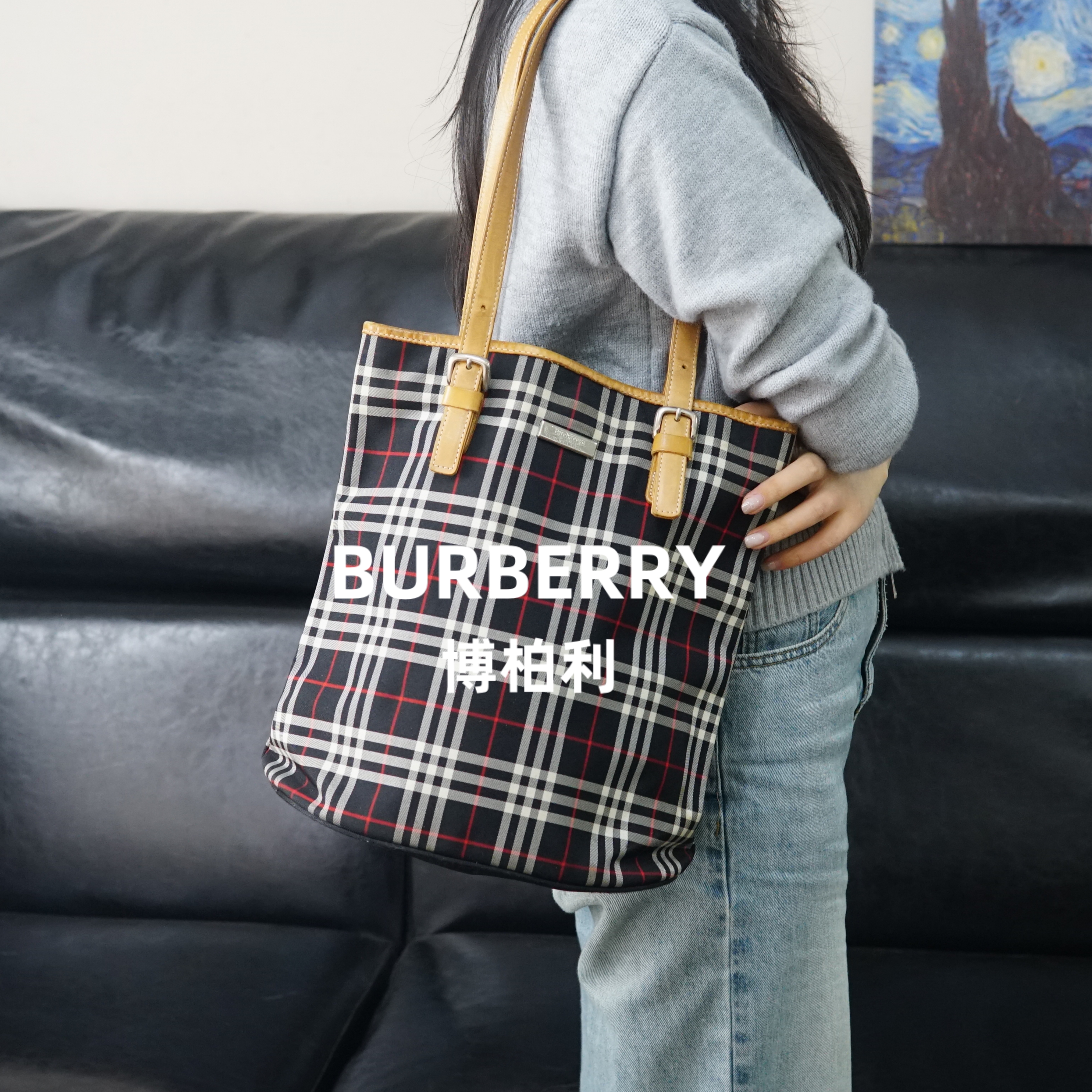 95新 BURBERRY/博柏利 格纹单肩包/FYJJ01623952/3952