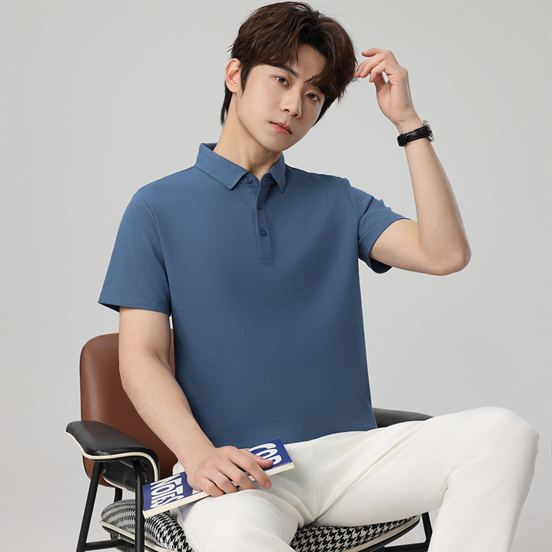 纯色男Polo衫透气休闲商务夏季polo衫