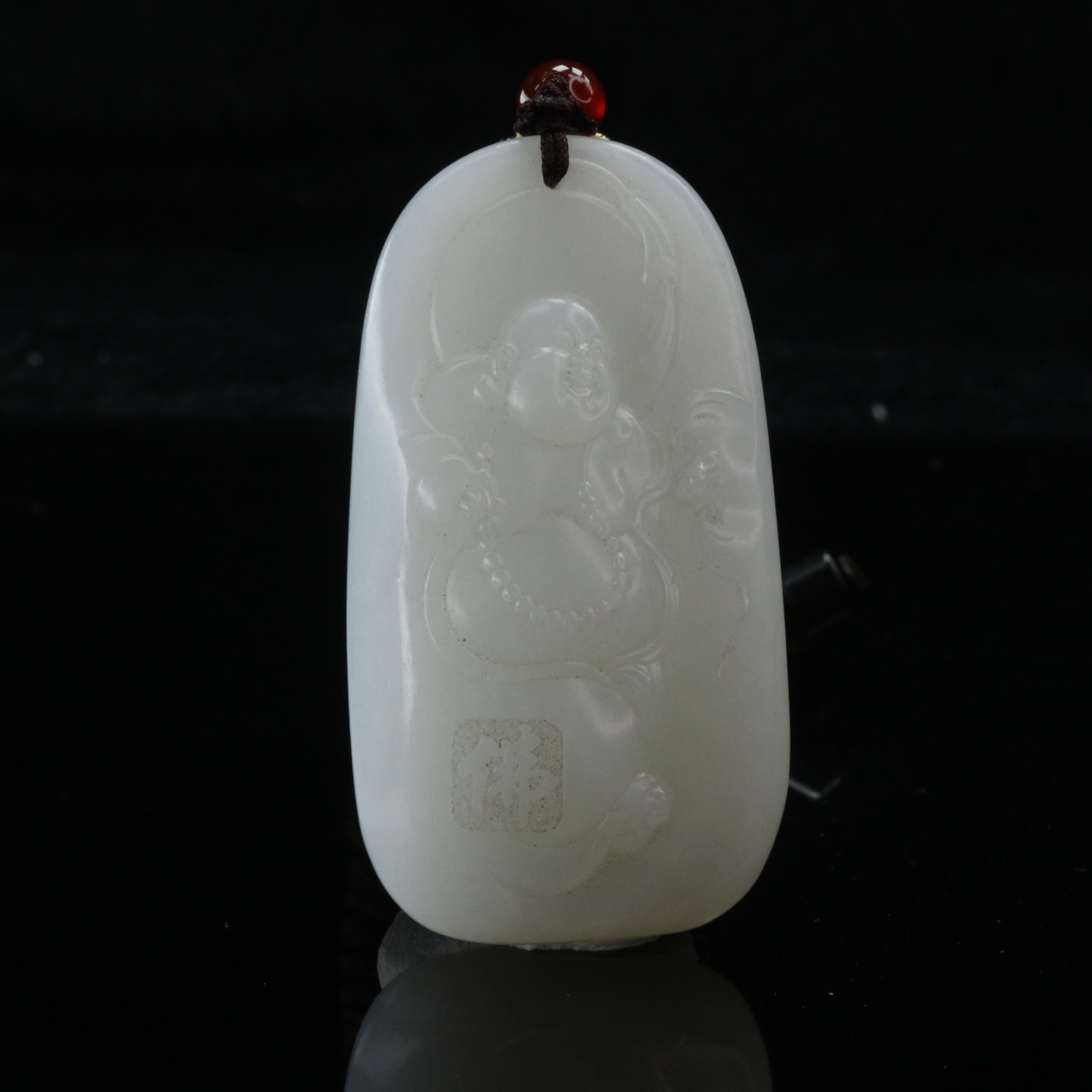 21和田玉一级白佛吊坠/600611上海嘉禾拍卖