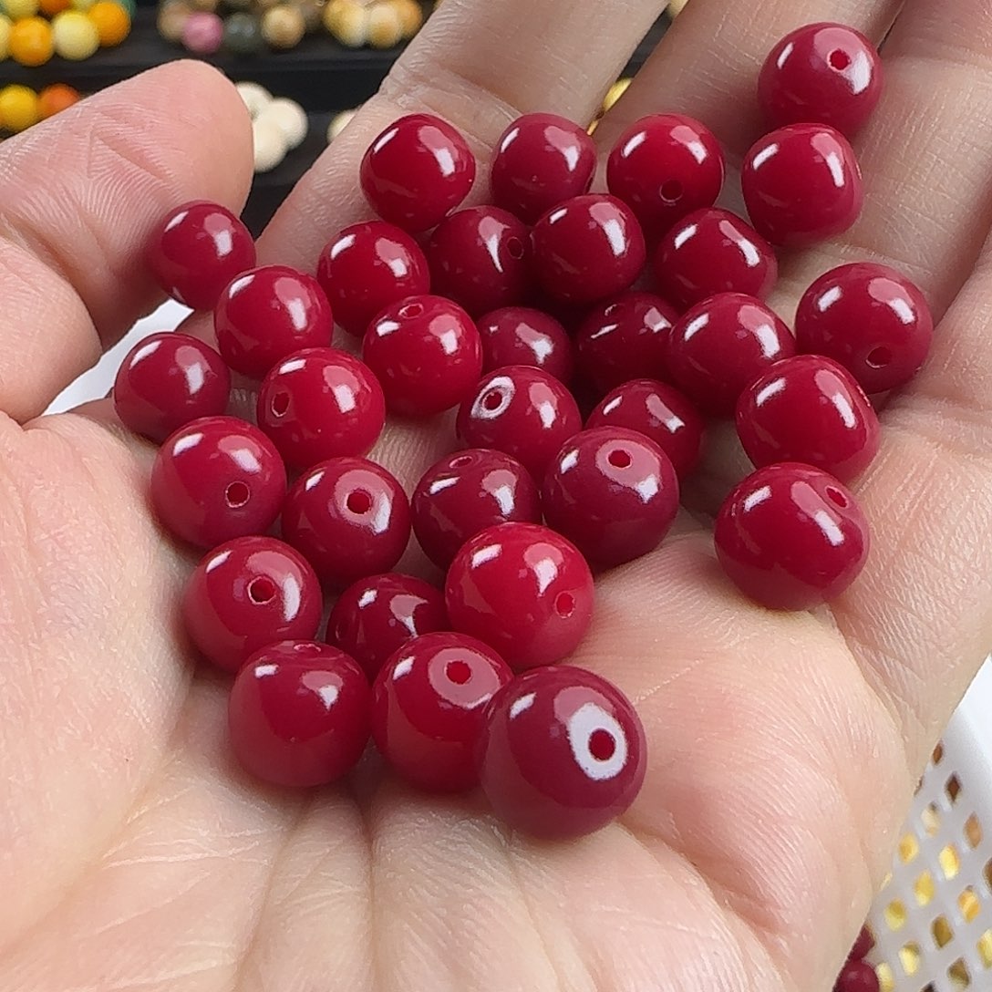 菩提根/象牙果吊坠卡10红色苹果桶100颗➕50颗