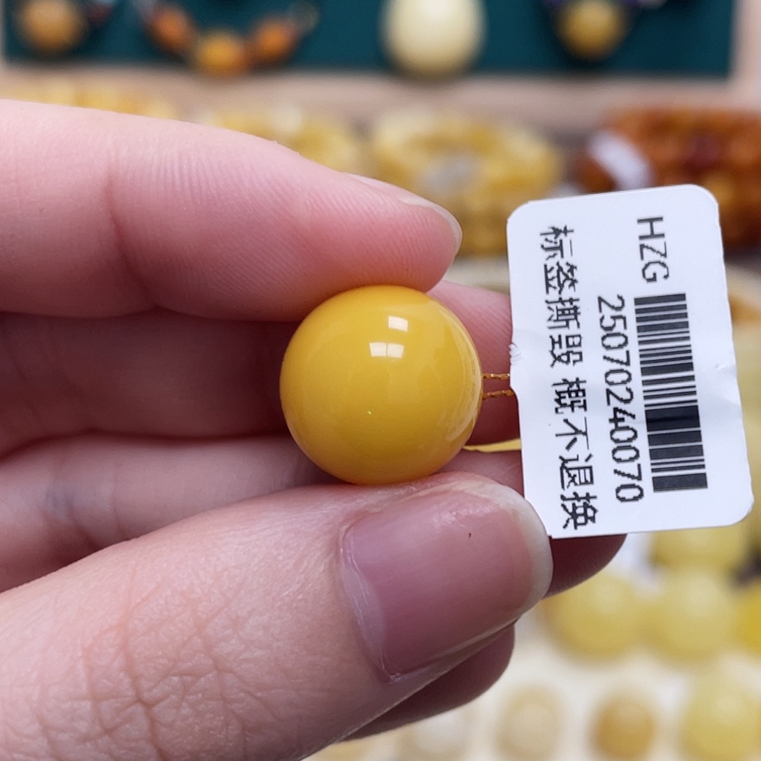 蜜蜡未镶嵌珠宝奇石13.9mm圆珠