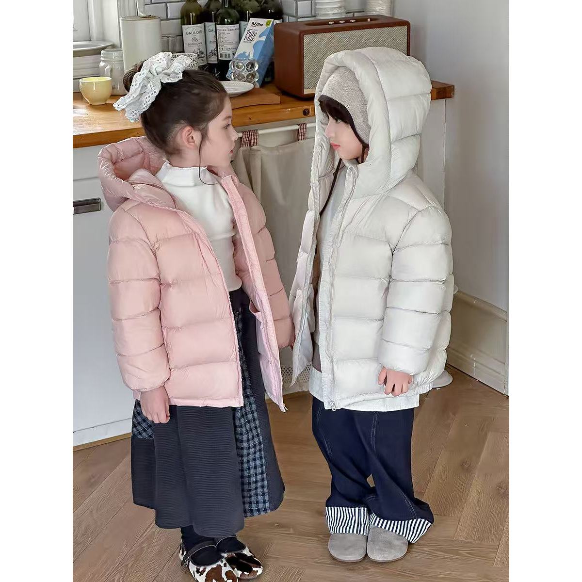 【舒芙蕾】2025冬季上新韩系女童设计感加厚百搭羽绒服D-H928