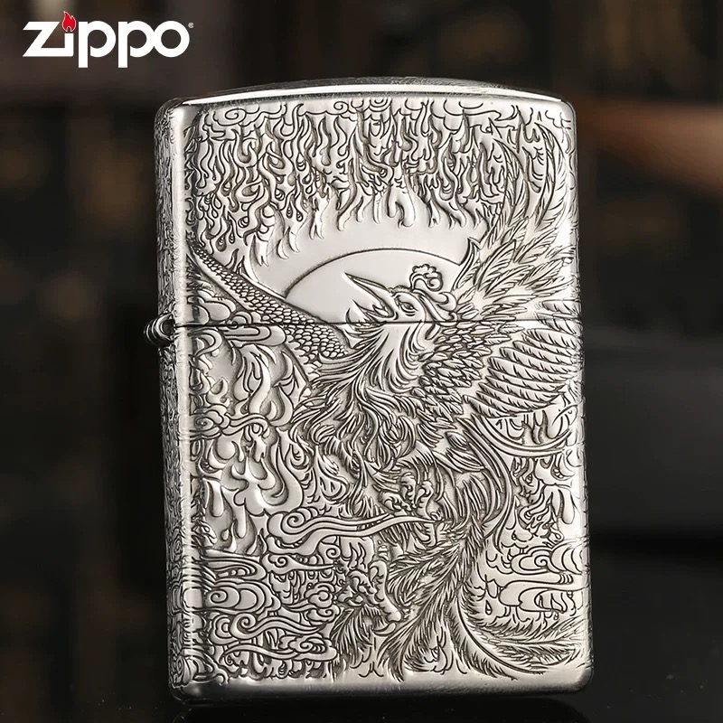 ZIPPO/之宝打火机凤凰涅槃镀银防风火机男士礼品收藏正品