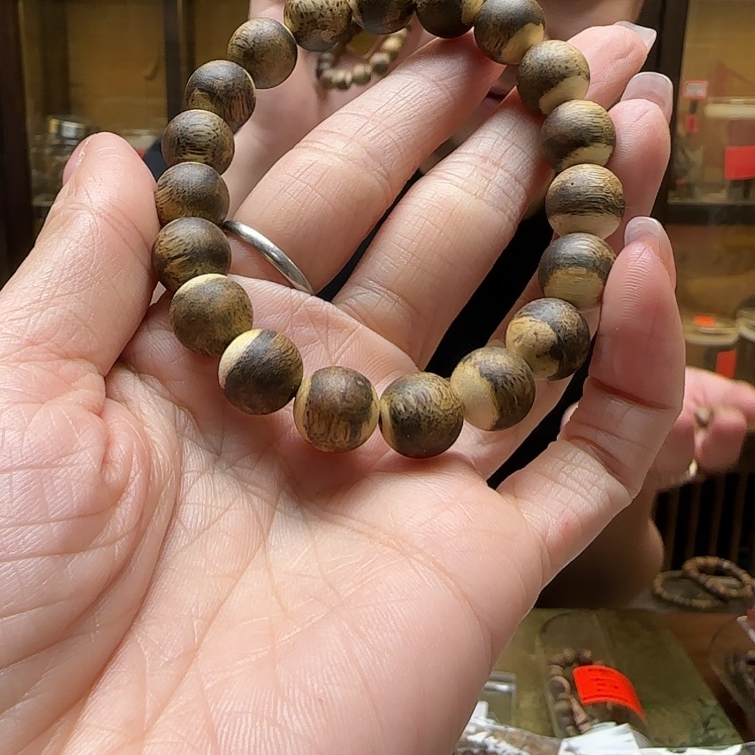 手串沉香10棋楠11mm单圈圆珠 g+多样性发一串