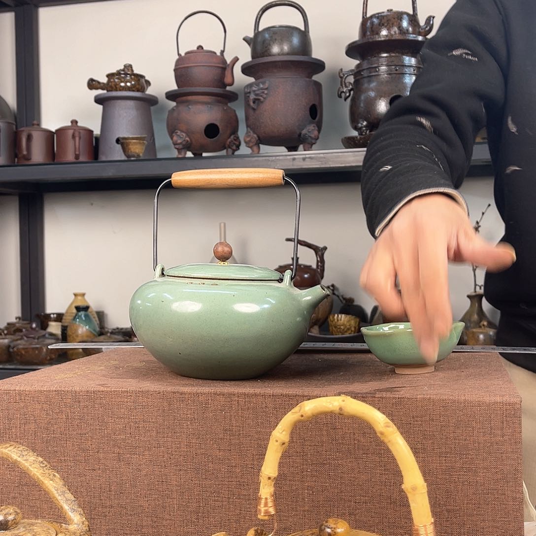 紫泥茶壶紫砂粗陶茶器