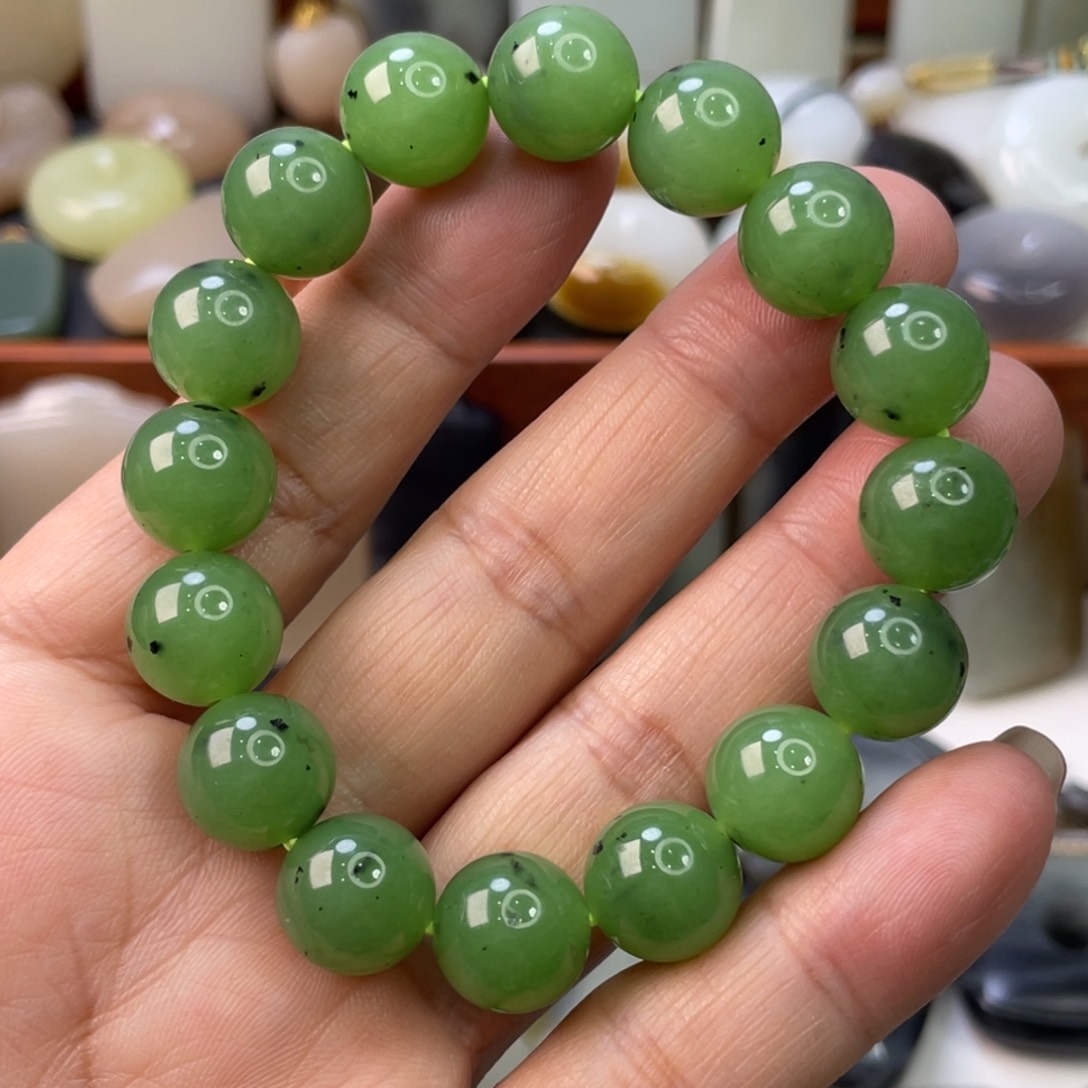 和田玉（碧玉）手链未镶嵌卡12