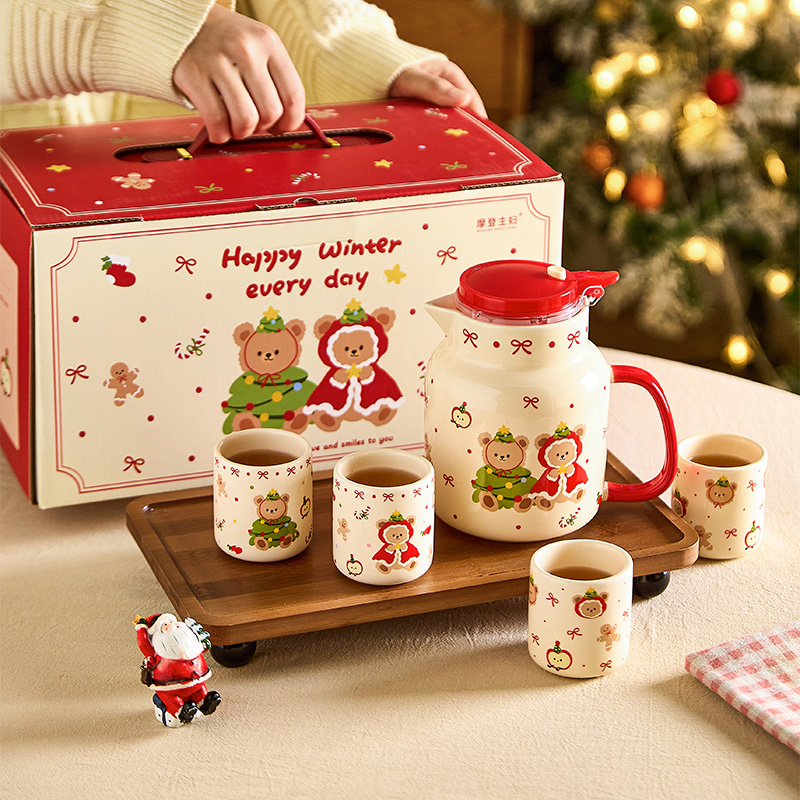 摩登主妇陶瓷泡茶壶新婚乔迁生日圣诞节礼物家用茶杯可爱茶具套装