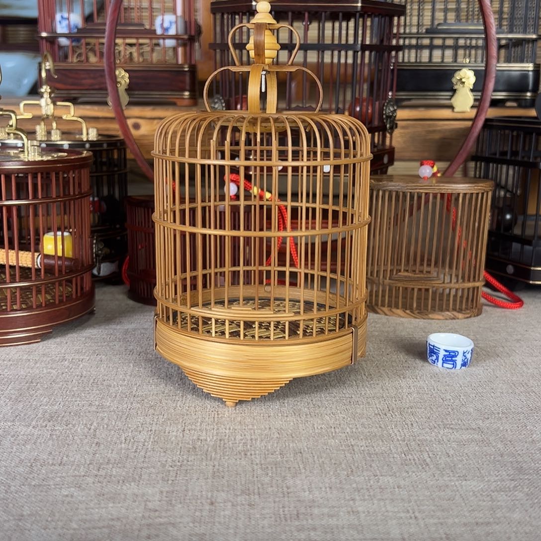 元***吉大号竹子笼可拆底板笼子两个