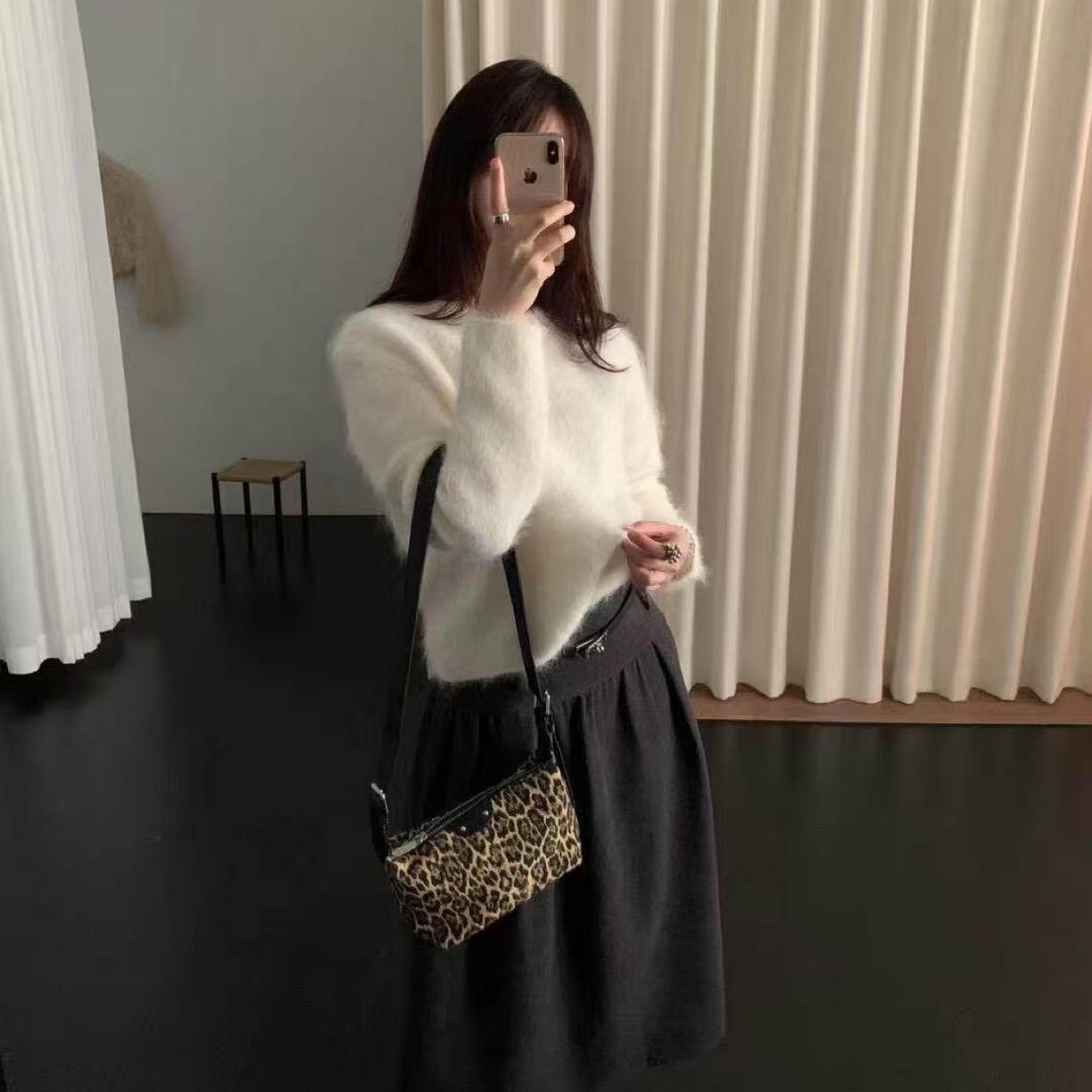 【周周家】9278#加厚毛呢韩系半身裙