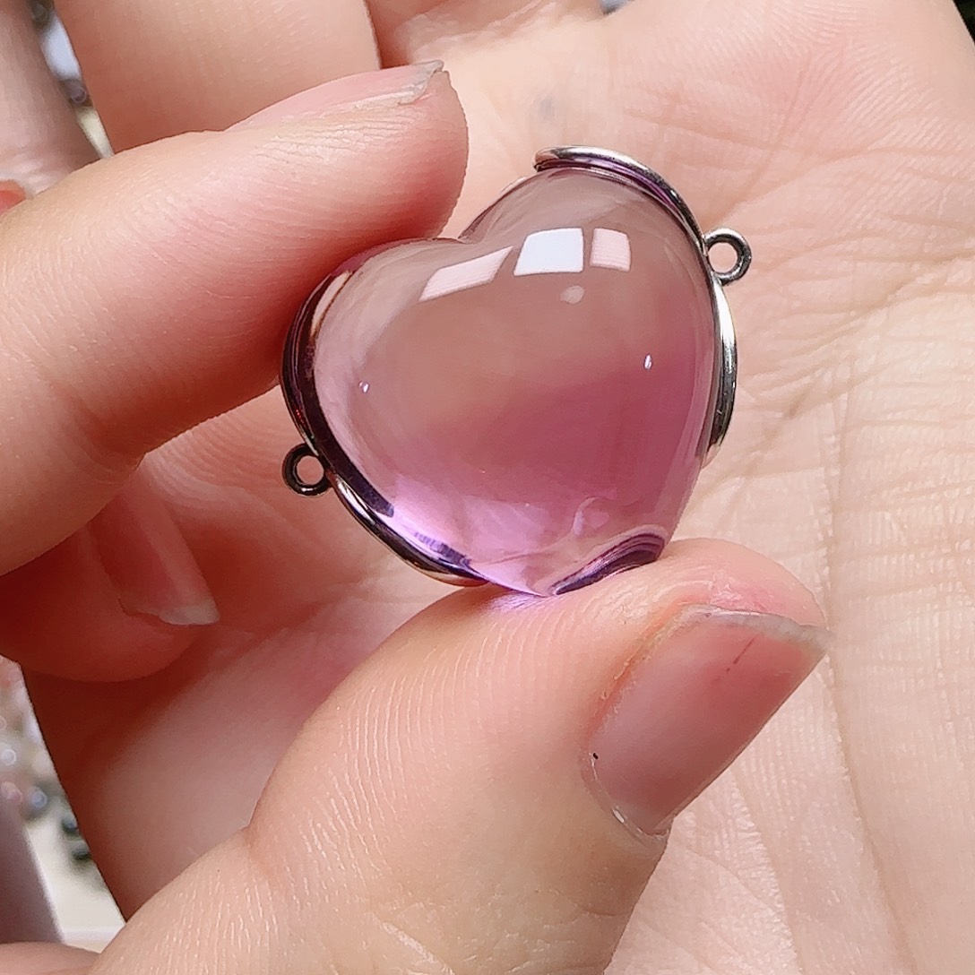 紫晶手串未镶嵌我***角爱心盒子