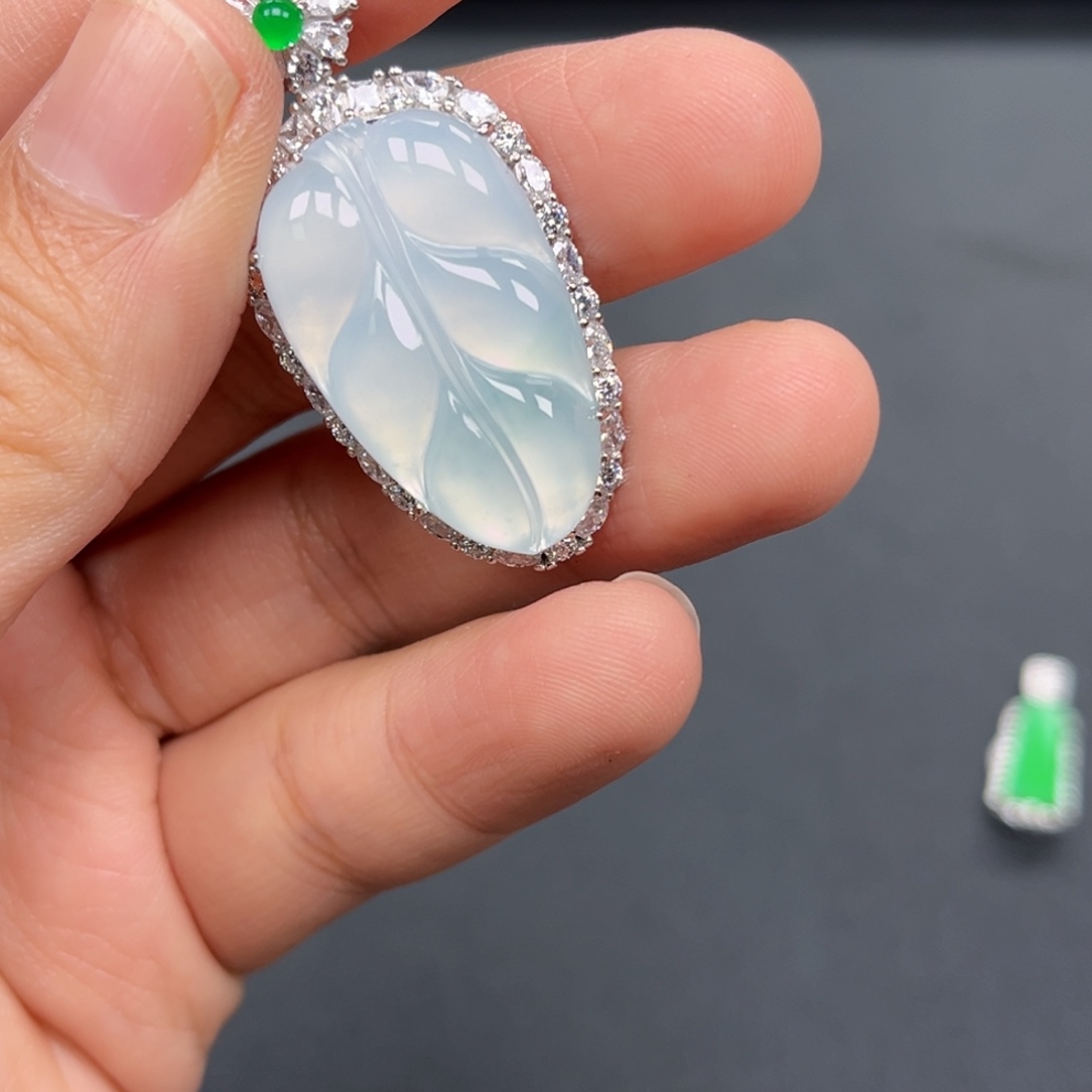 翡翠银S925镶嵌吊坠(不含链)