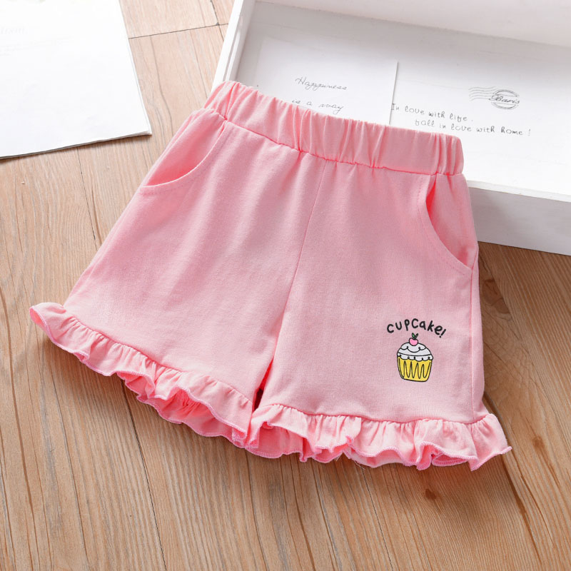 休闲新款夏季女生短裤夏季卡通雪糕印花女童热裤打底裤可外穿