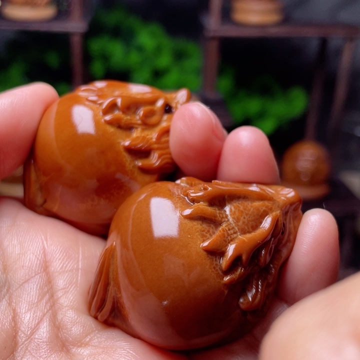 橄榄核手串/手链光背龙龟3.5左右手球